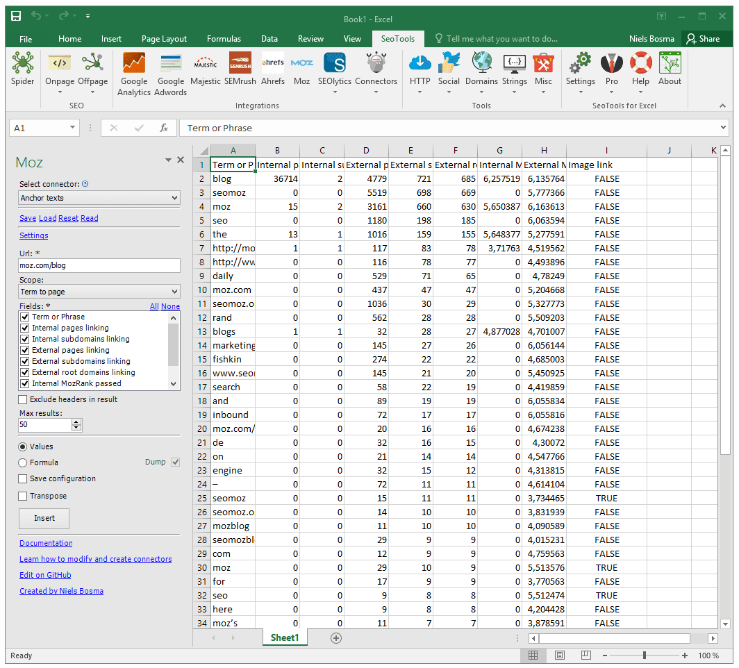SeoTools for Excel